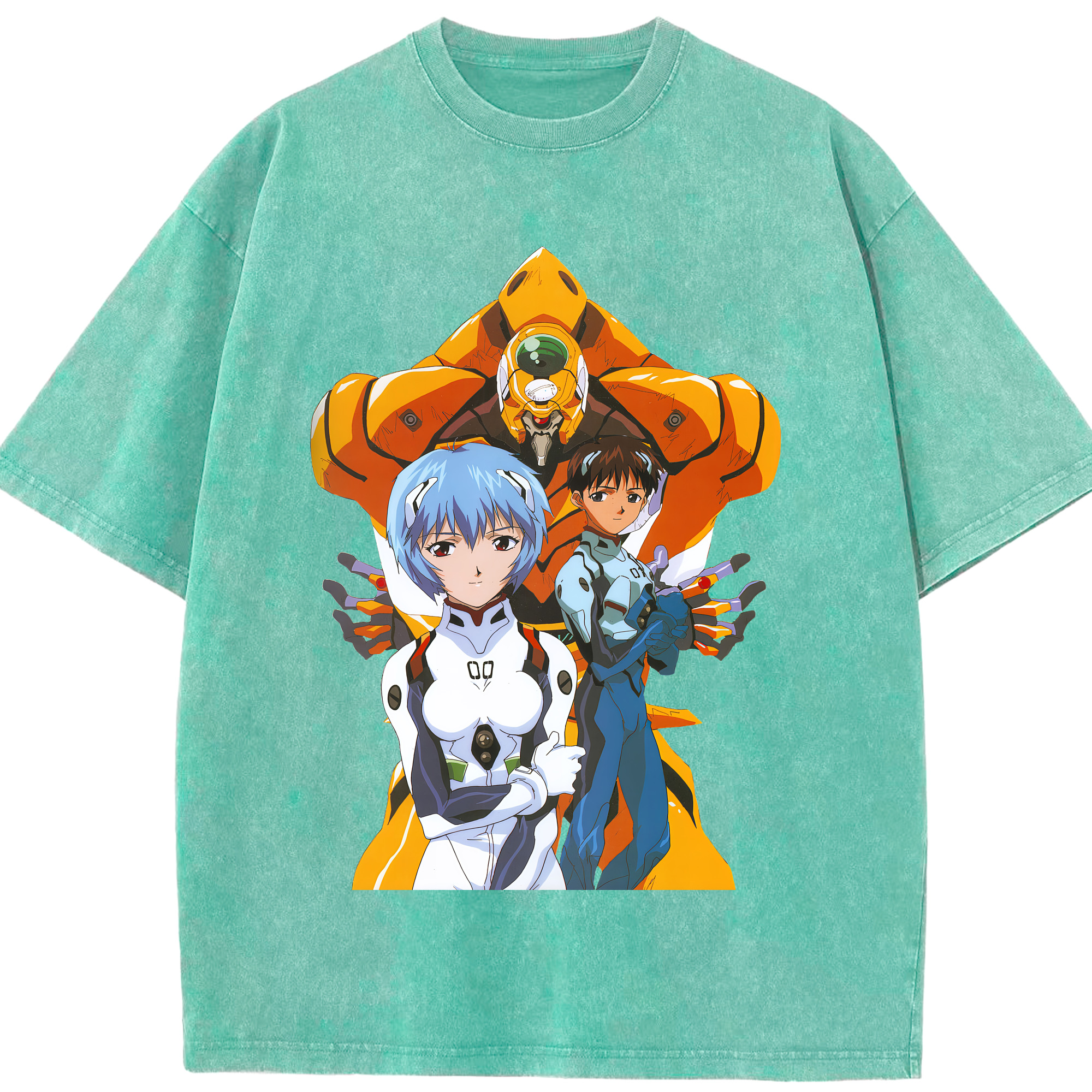（画像用） EVA 新世紀エヴァンゲリオン 綿100% ヴィンテージ風 半袖Tシャツ（フロントプリント）